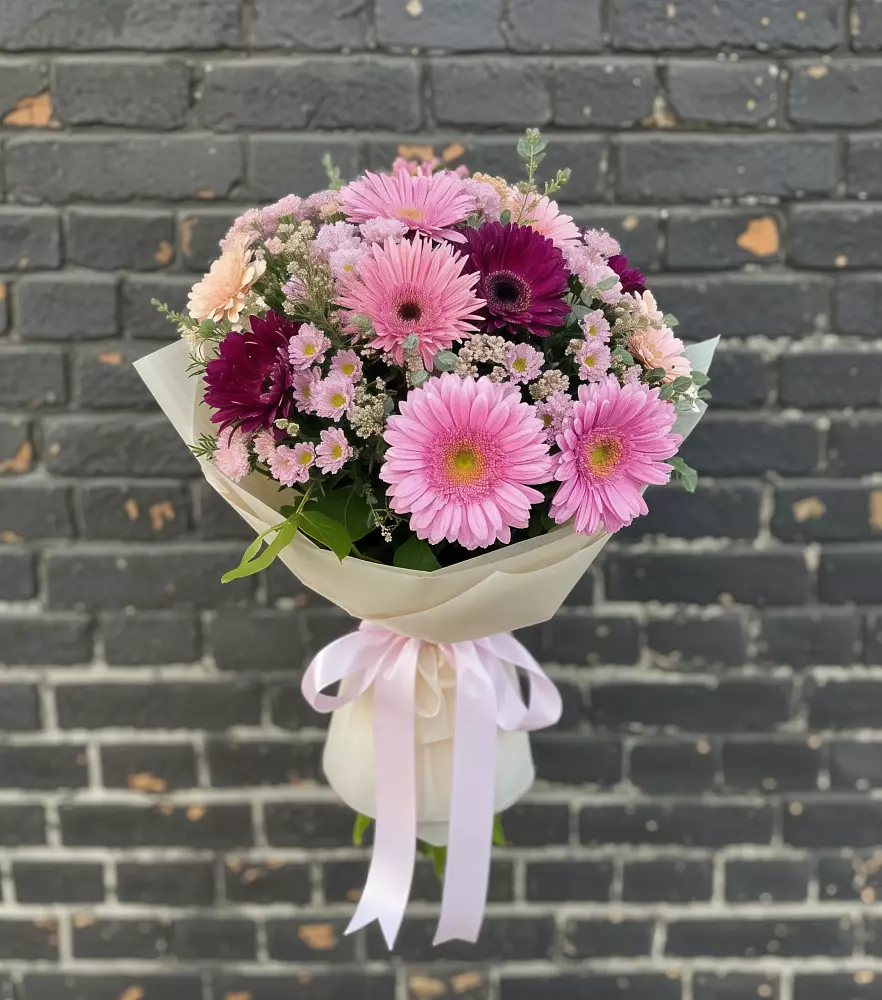 Букет цветов из: Герберы и Хризантемы в Досчатое