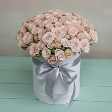 Цветочная композиция из Розы в шляпной коробке в Досчатое