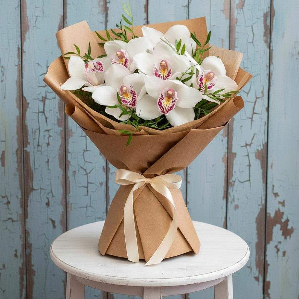 Букет цветов из: Орхидеи и Розы в Досчатое