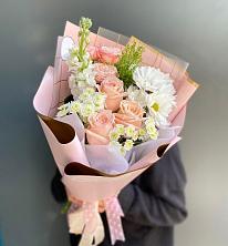 Букет цветов из:  Хризантемы и Розы в Досчатое