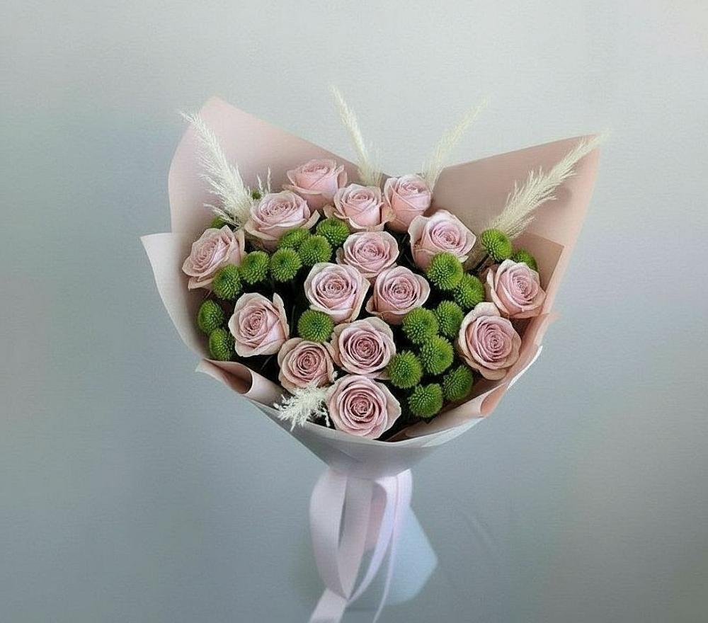 Букет цветов из: Розы и Хризантемы в Досчатое