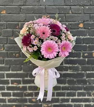Букет цветов из:  Герберы и Хризантемы #REPLACE_PRED# Досчатое