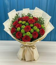 Букет цветов из:  Розы и Хризантемы #REPLACE_PRED# Досчатое