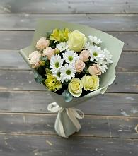 Букет цветов из:  Альстромерии, Розы и Хризантемы #REPLACE_PRED# Досчатое