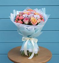 Букет цветов из:  Хризантемы и Розы в Досчатое