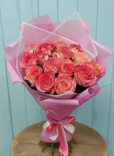 Букет 15 Розовых роз Равель #REPLACE_PRED# Досчатое